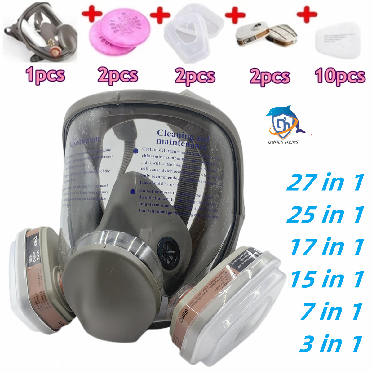 Dust Mask Construction - Full face spray protective mask, industrial